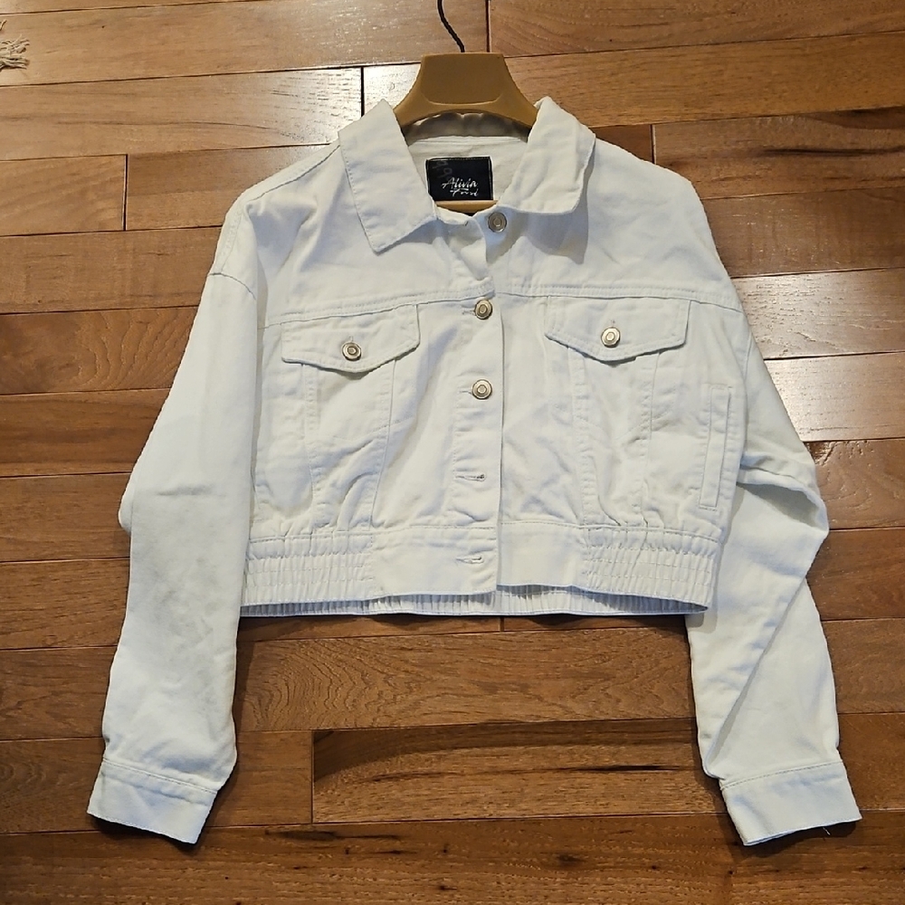 Alivia Ford White Cropped Jean Jacket